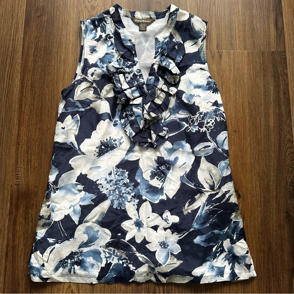 Tommy Bahama Blue Floral Tank Top Sizes: Small and XSmall